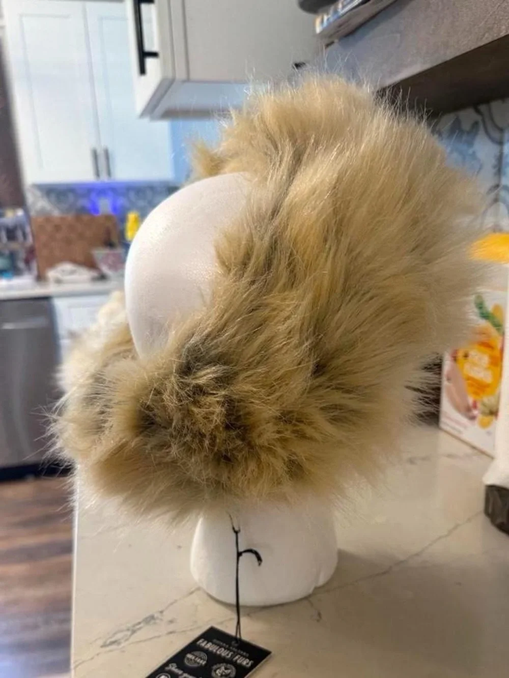 Donna Salyers Fabulous Furs Arctic Fox Faux Fur Halo Headband Ear Warmer NWT